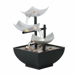 3-Tier Cascading Indoor Water Feature with LED Lights